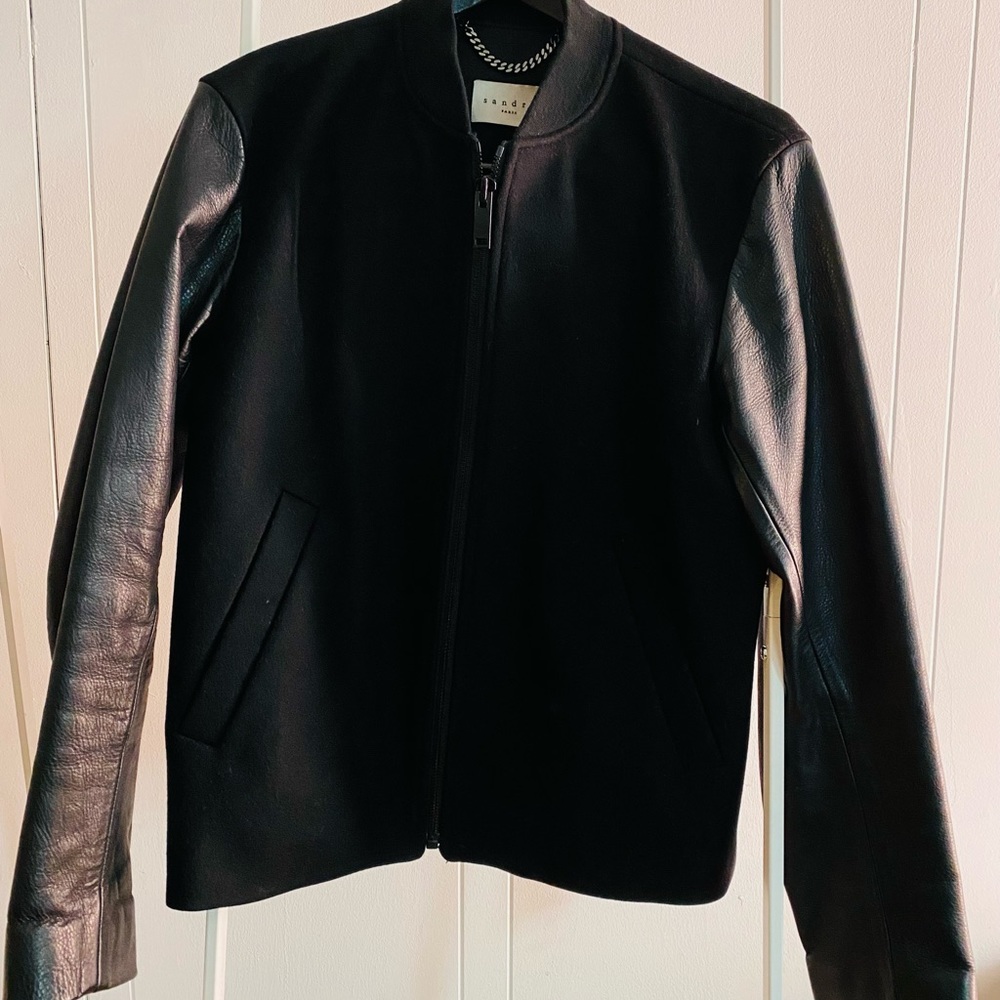 Sandro Paris Teddy Varsity Jacket